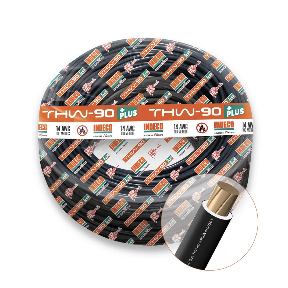 CABLE ELECTRICO 7 HILOS INDECO IMPORTADO THW-90 14 AWG 100MTS PLUS