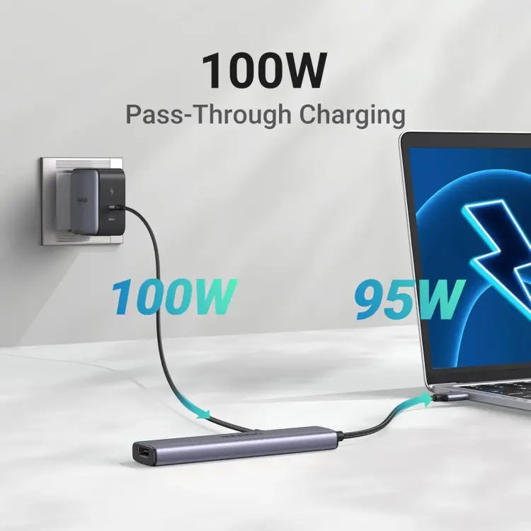 ADAPTADOR UGREEN HUB 5 EN 1 - USB - C A HDMI - 1 USB3.0 A+2 USB2.0 A+ PD