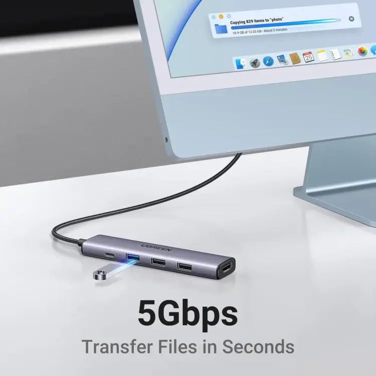 ADAPTADOR UGREEN HUB 5 EN 1 - USB - C A HDMI - 1 USB3.0 A+2 USB2.0 A+ PD