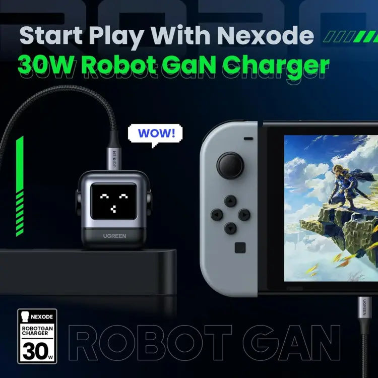 CARGADOR FAST CHARGER - 30 W - GAN - COLOR GRIS