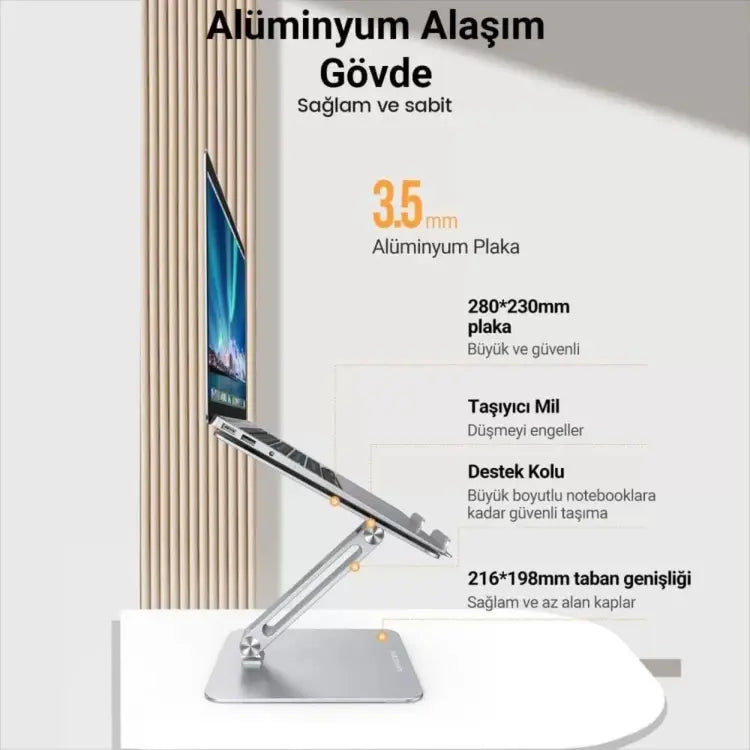 SOPORTE PARA LAPTOP (AJUSTABLE) - COLOR PLATA