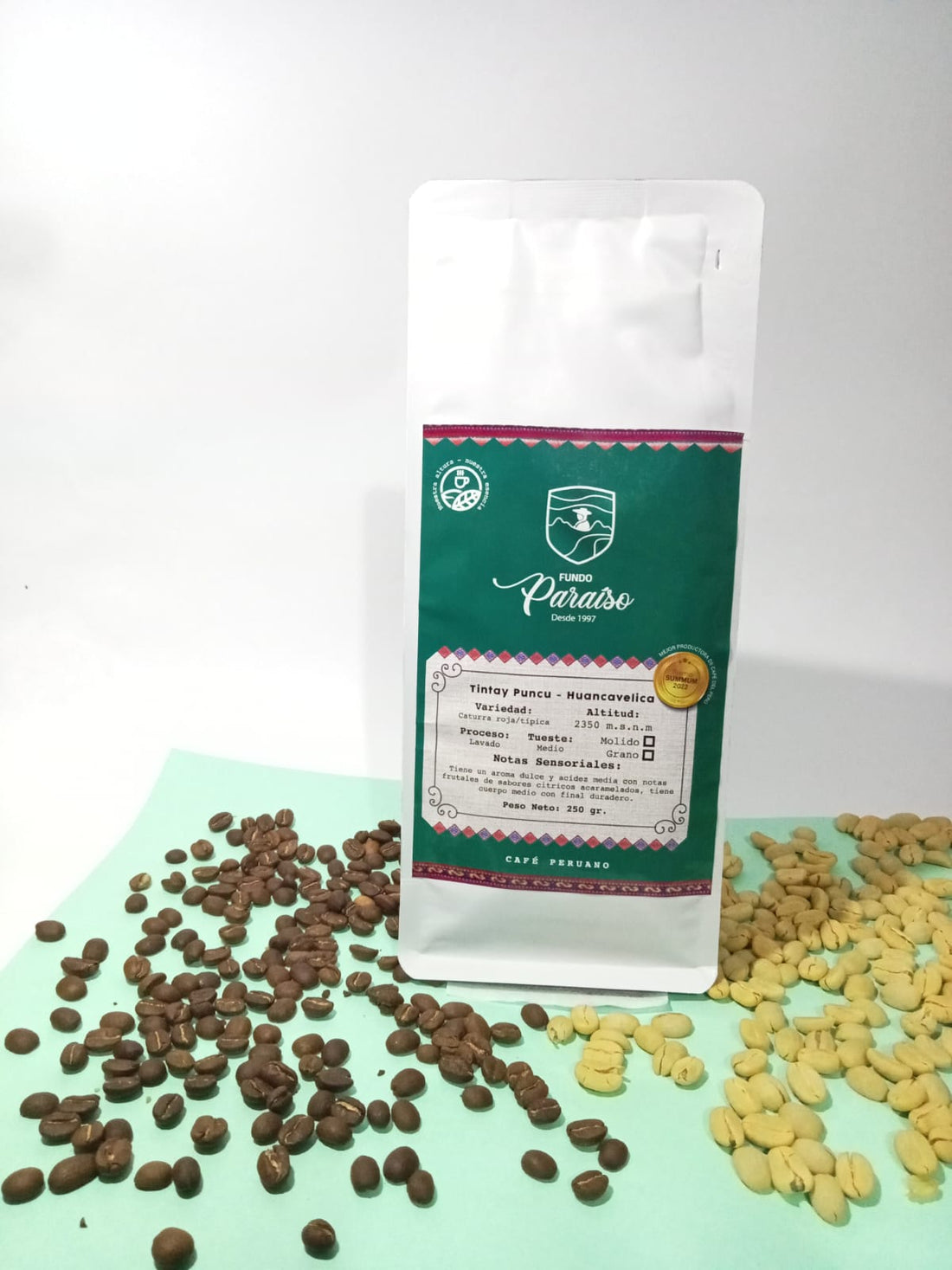 CAFE MOLIDO DE 500 GR MOLIDO Y GRANO FUNDO PARAISO TINTAYPUNCO