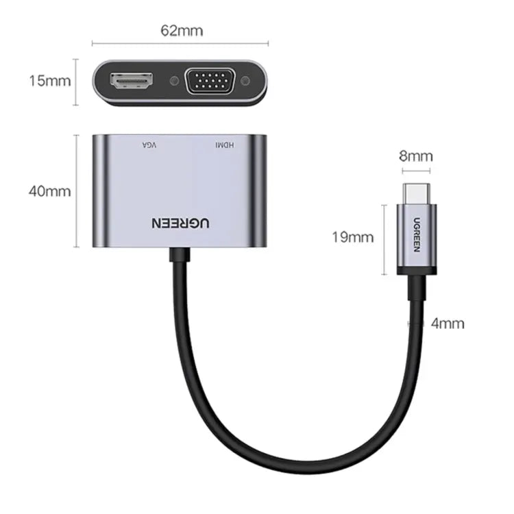 ADAPTADOR USB - C A HDMI+VGA - PD