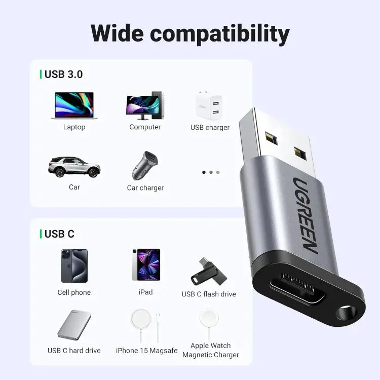 ADAPTADOR USB 3.0 A TIPO C - GRIS