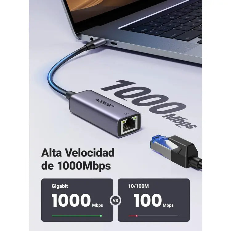 ADAPTADOR USB C A ETHERNET 10/100/1000M