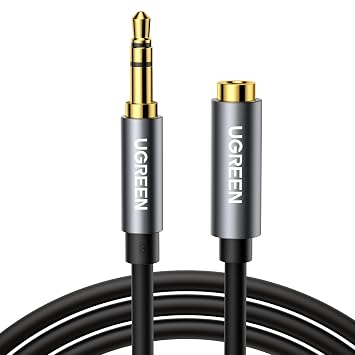 UGREEN 3.5MM MALE TO 3.5MM MALE STRAIGHT TO ANGLE FLAT CABLE 1M (BLACK)