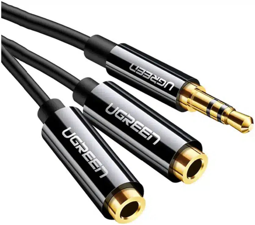 UGREEN 3.5MM AUX STEREO AUDIO SPLITTER CABLE 20CM (BLACK)