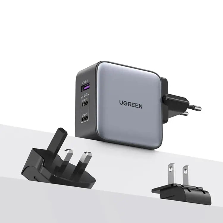 CARGADOR 65W FAST CHARGER - GAN - 3 PUERTOS - 3 ENCHUFES