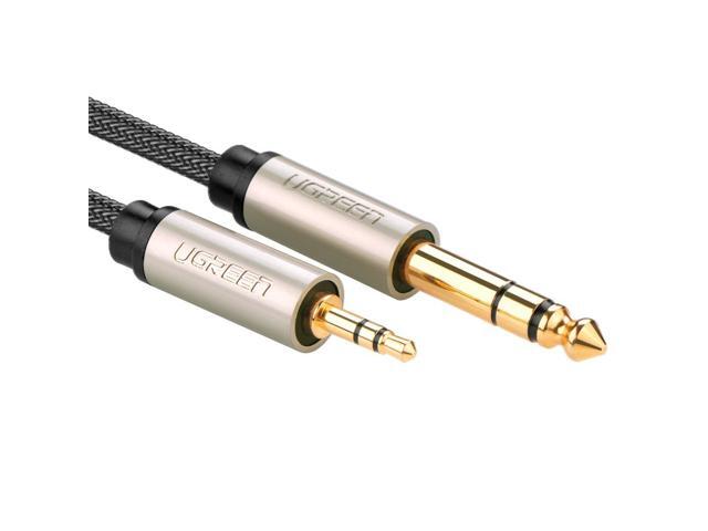CABLE AUDIO STEREO TRS 3.5 MM - 6.35 MM - 2 MTS - GRIS