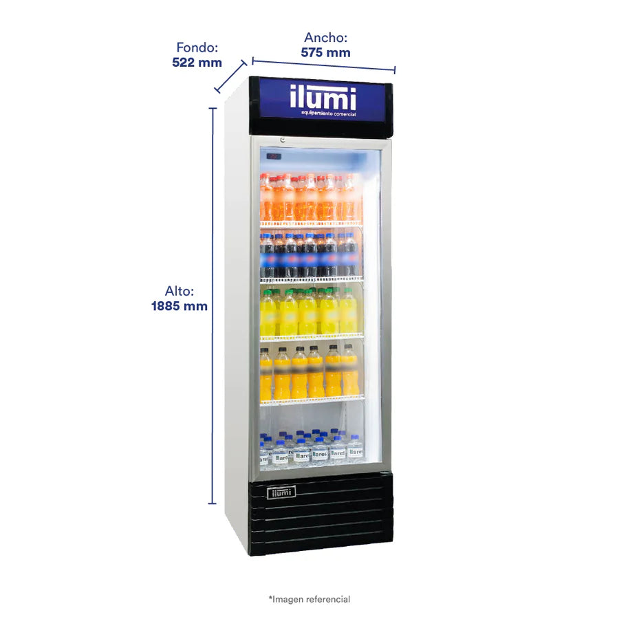 Bc Cooler (Fan Cooling) Puerta Vidrio Vertical 320L  Ilumi