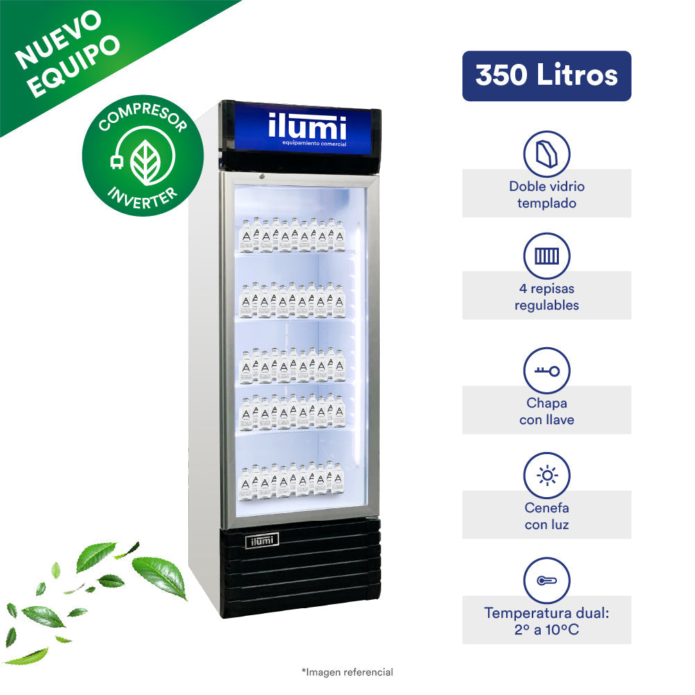 Bc Cooler (Inverter) Puerta Vidrio Vertical 350L  Ilumi