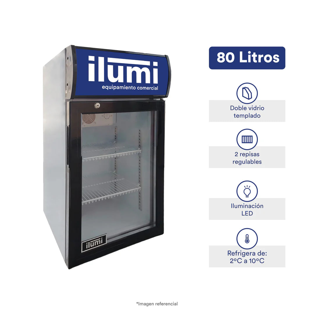 Frigobar 80Lts 2 Puertas Ilumi