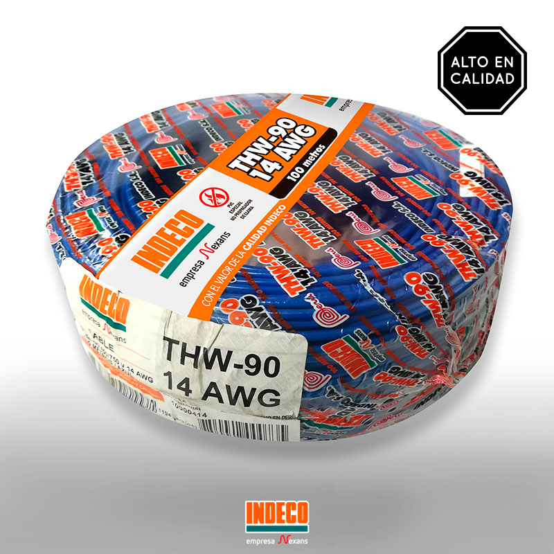 CABLE ELECTRICO 7 HILOS INDECO IMPORTADO THW-90 14 AWG 100MTS PLUS