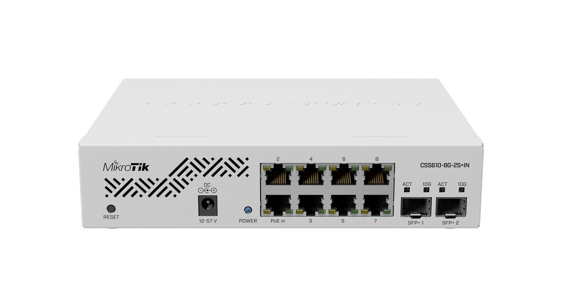 Switch Smart con SwitchOS, 8 puertos Gigabit, 2 puertos SFP+ 10G, Desktop/Rack