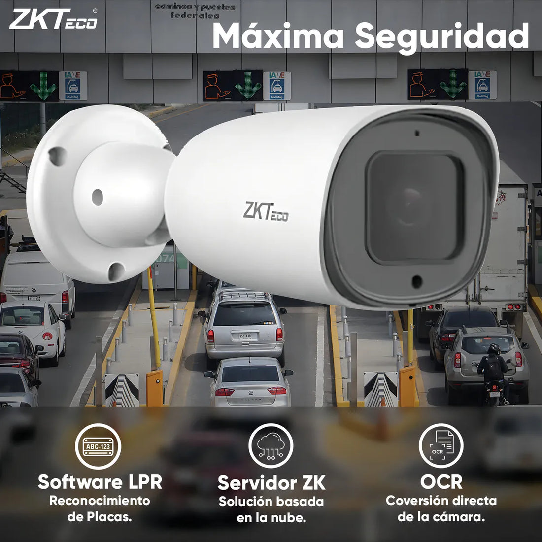 ZKTECO BL-852Q38A-LP Cámara de Seguridad con Reconocimiento de Placas Vehiculares
