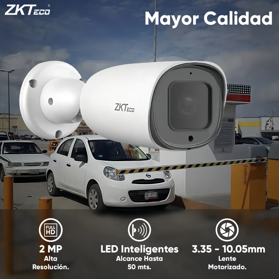 ZKTECO BL-852Q38A-LP Cámara de Seguridad con Reconocimiento de Placas Vehiculares