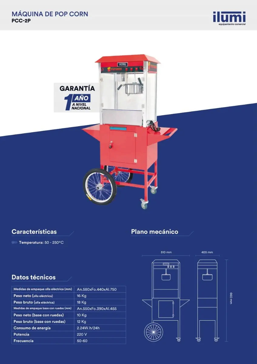 Máquina Industrial De Pop Corn Ilumi