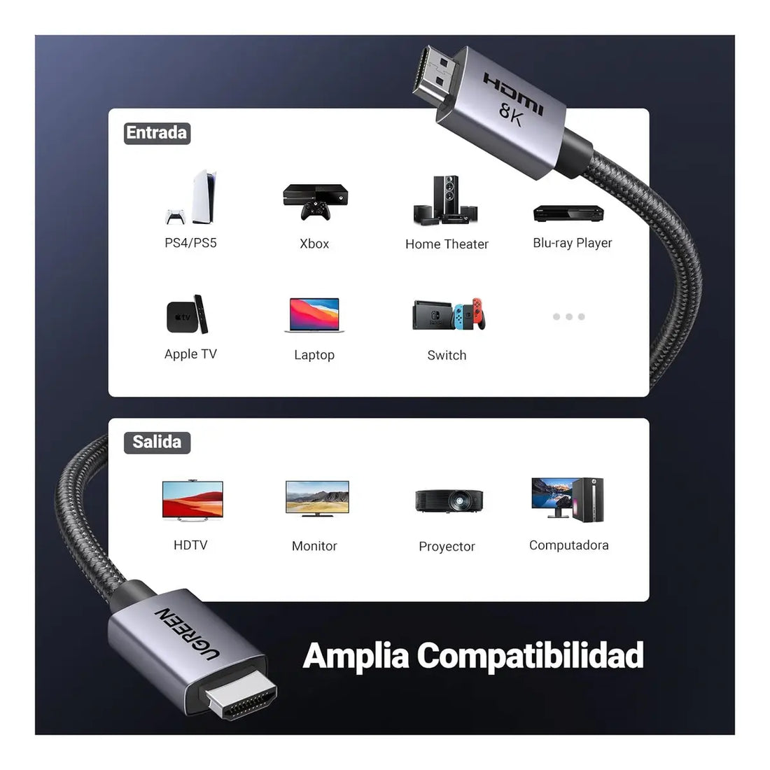 HDMI 8K CABLE WITH BRAIDED MESH 10M