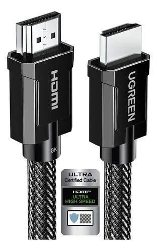 CABLE HDMI 2MTS - M/M REDONDO TRENZADO - 8K - GRIS