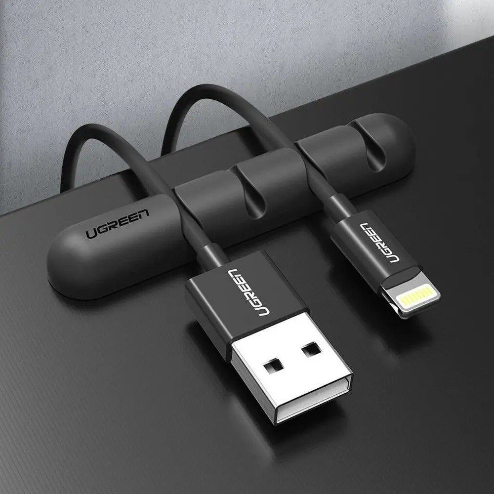 ORGANIZADOR DE CABLES C/ 4 RANURAS - 2 PIEZAS POR PACK - DIAMETRO 5MM - MATERIAL GEL SILICE