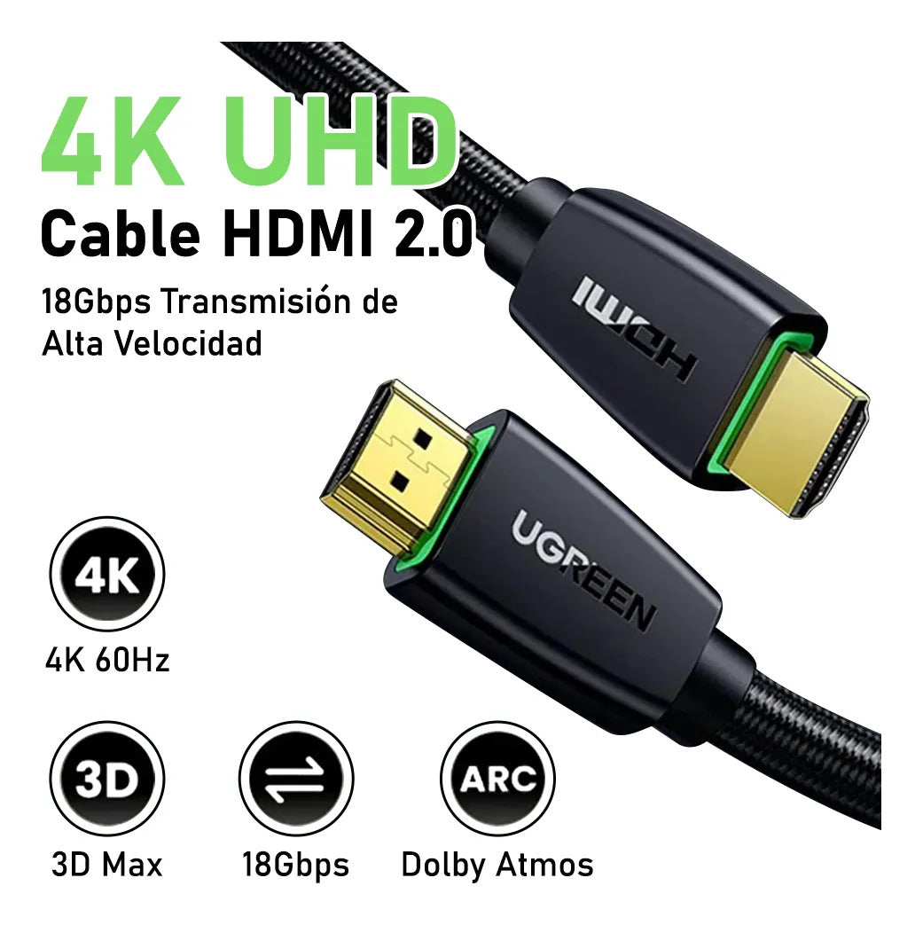 CABLE HDMI - 1.5 MTS - CONEXION MACHO A MACHO - SOPORTA 4K