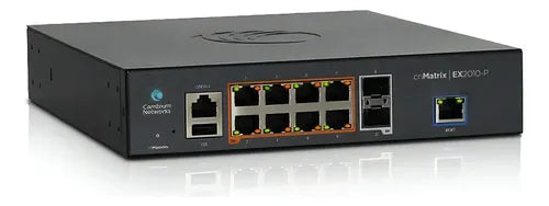 CNMATRIX EX1010-P, INTELLIGENT ETHERNET POE+ SWITCH, 8 1GBPS AND 2 1GBPS SFP FIBER PORTS - NO PWR CORD.