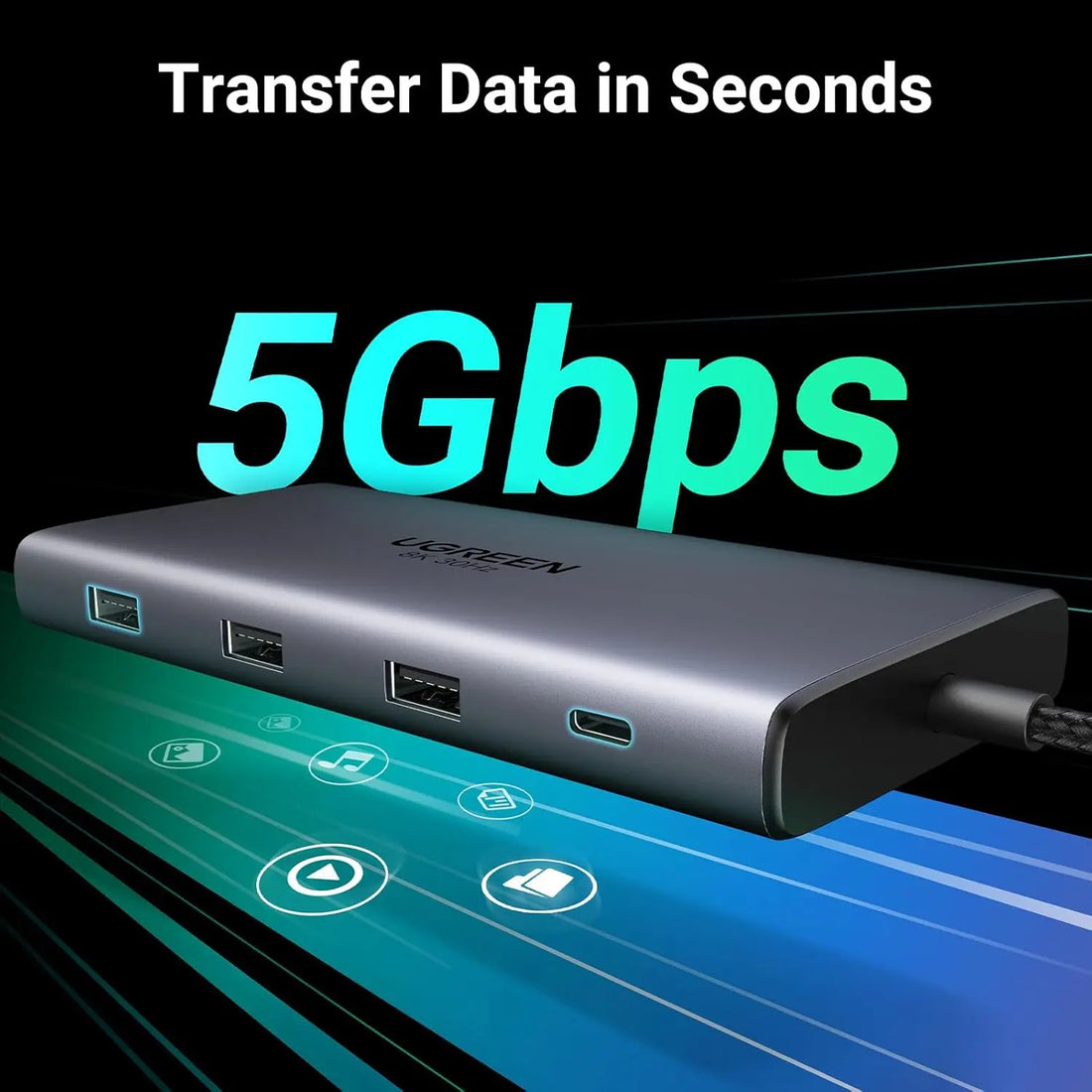 ADAPTADOR HUB 10 EN 1 - 1 USB3.0 + 2 USB 2.0 + 2 HDMI +1 RJ45 GIGABIT+SD&TF+ PD PORT CONVERTER