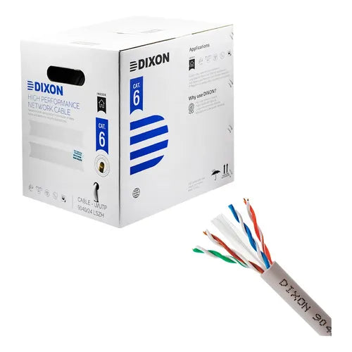 Rollo De Cable De Red Utp Dixon Cat6E De 305 Mts Exterior 9067 100% Cobre Puro