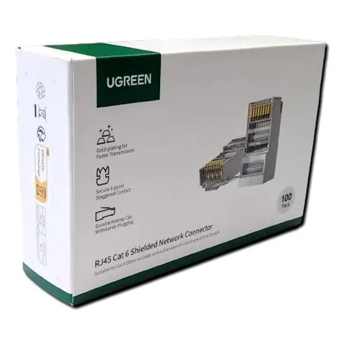 UGREEN CAT 6 SHIELDED CRYSTAL HEAD 100 PACK