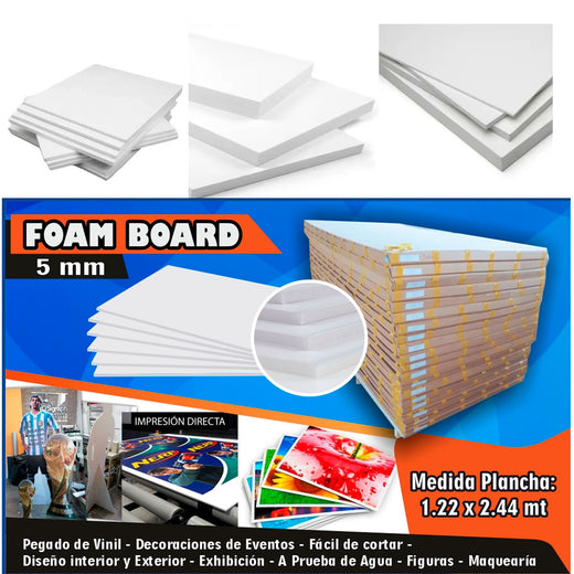 FOAM BOARD 5MM 1.22X2.44 M