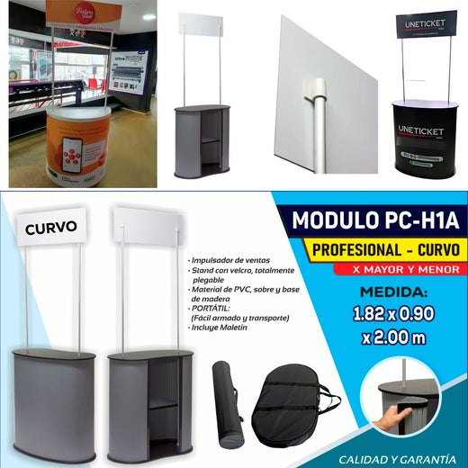 MODULO PVC PUBLICITARIO PROFESIONAL CURVO COMERCIAL 0.90X1.82 CM PC-H1A