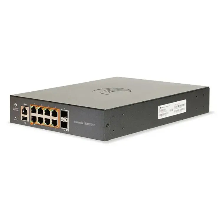 CNMATRIX EX1010-P, INTELLIGENT ETHERNET POE+ SWITCH, 8 1GBPS AND 2 1GBPS SFP FIBER PORTS - NO PWR CORD.