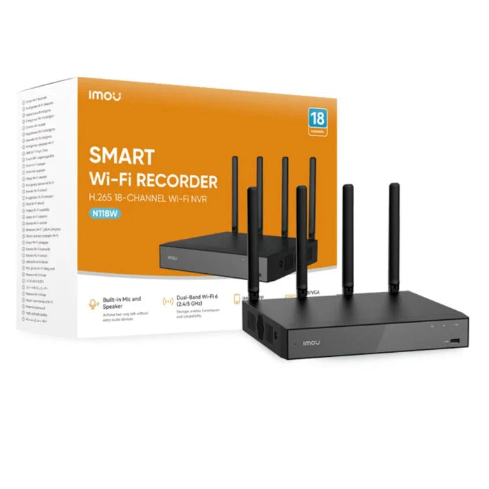 Grabador de Video en Red Inalámbrico de Doble Banda IMOU NVR (18 Canales / Resolución 4K).