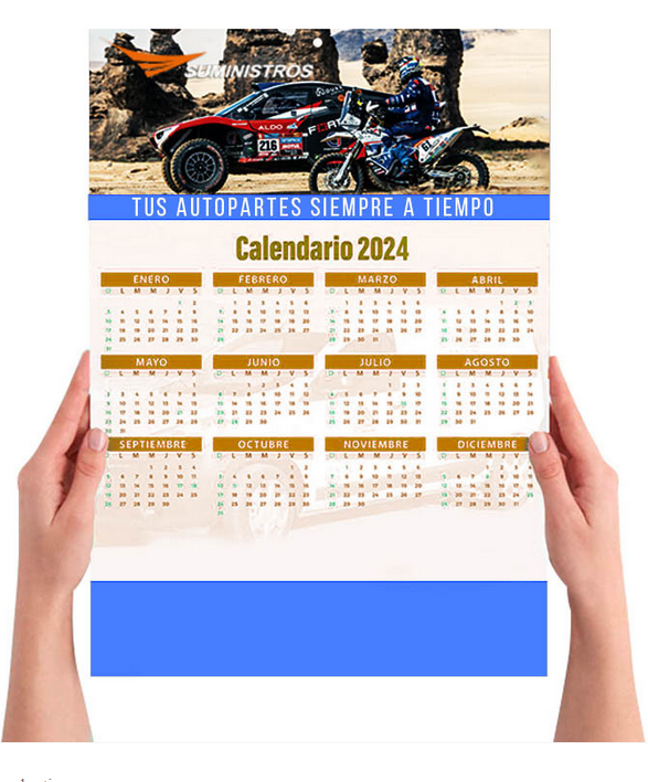 CALENDARIOS PERSONALIZADOS DE PARED FULL COLOR SOLO TIRA 50X35 MILLAR