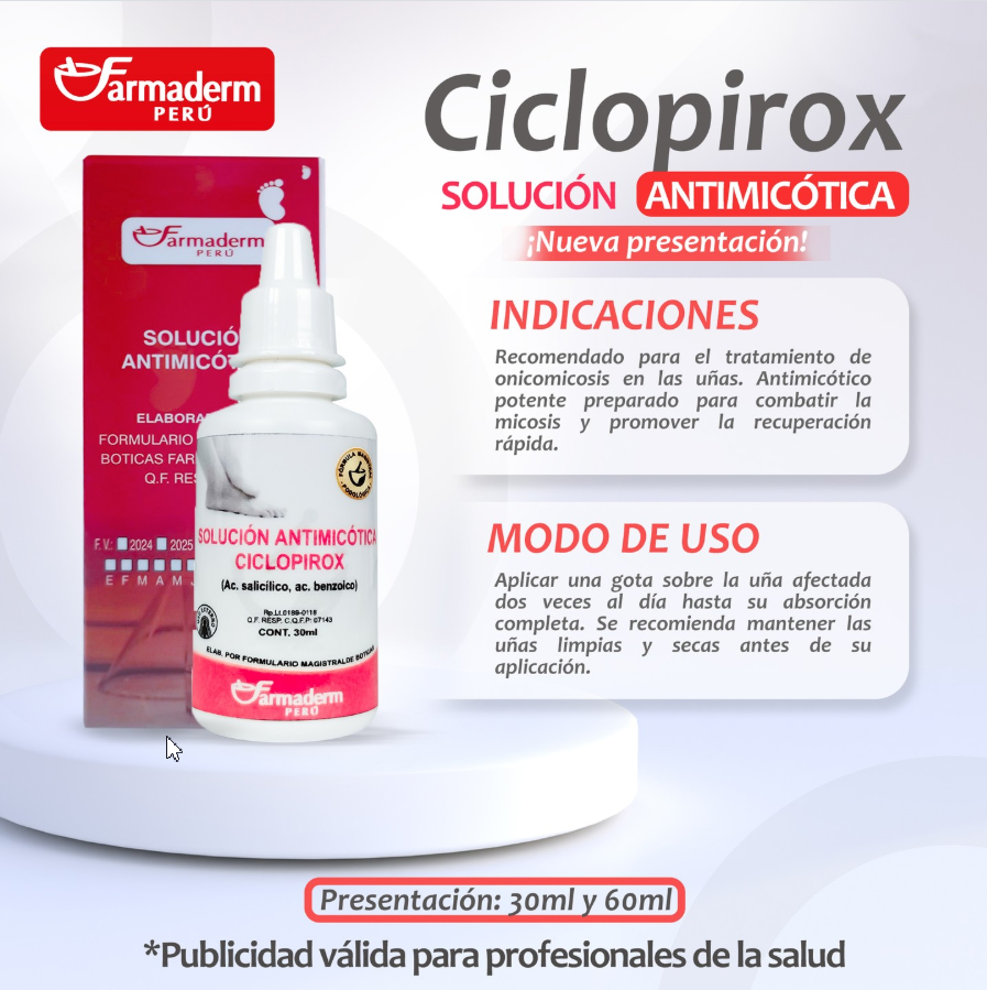 SOLUCION ANTIMICOTICA PODOLOGICO CICLOPIROX