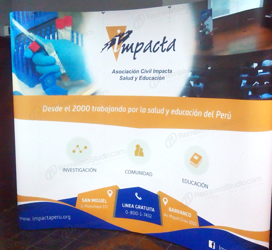 DISPLAY CURVO IMPRESIÓN VINIL 3X3 2.27X3.44