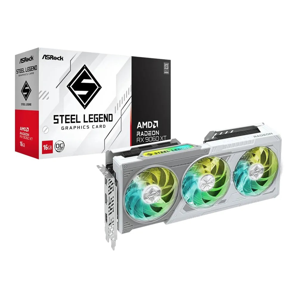 Tarjeta De Video Asrock Amd Radeon Rx 9060 Xt Steel Legend 16Gb Oc, 16 Gb Gddr6, Pci-