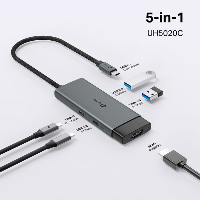 TP-LINK UH5020C Adaptador HUB USB tipo C 5 en 1 5Gbps