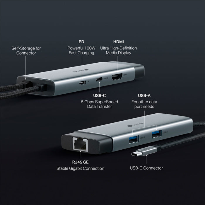 UH6120C HUB USB-C 6 EN 1 CON HDMI Y ETHERNET TP-LINK
