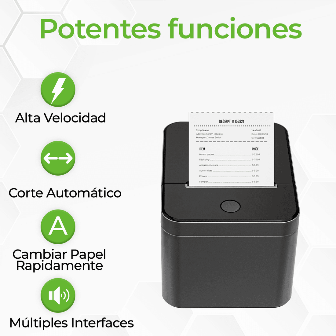 IMPRESORA TÉRMICA USB + LAN 230MM/S ZKTECO