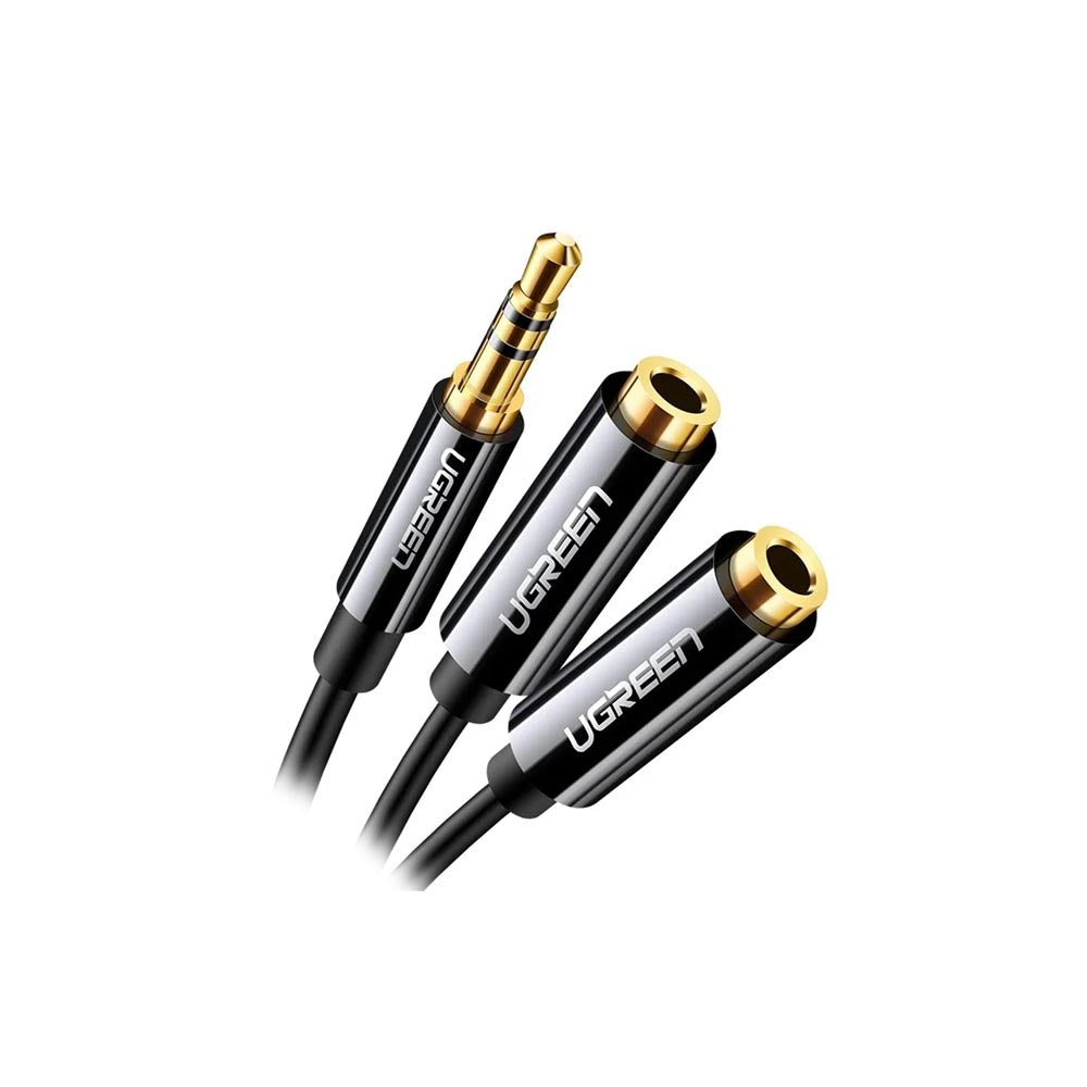 UGREEN 3.5MM AUX STEREO AUDIO SPLITTER CABLE 20CM (BLACK)