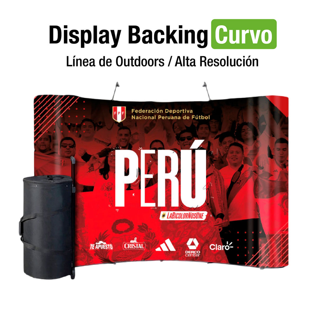 DISPLAY CURVO IMPRESIÓN VINIL 3X3 2.27X3.44