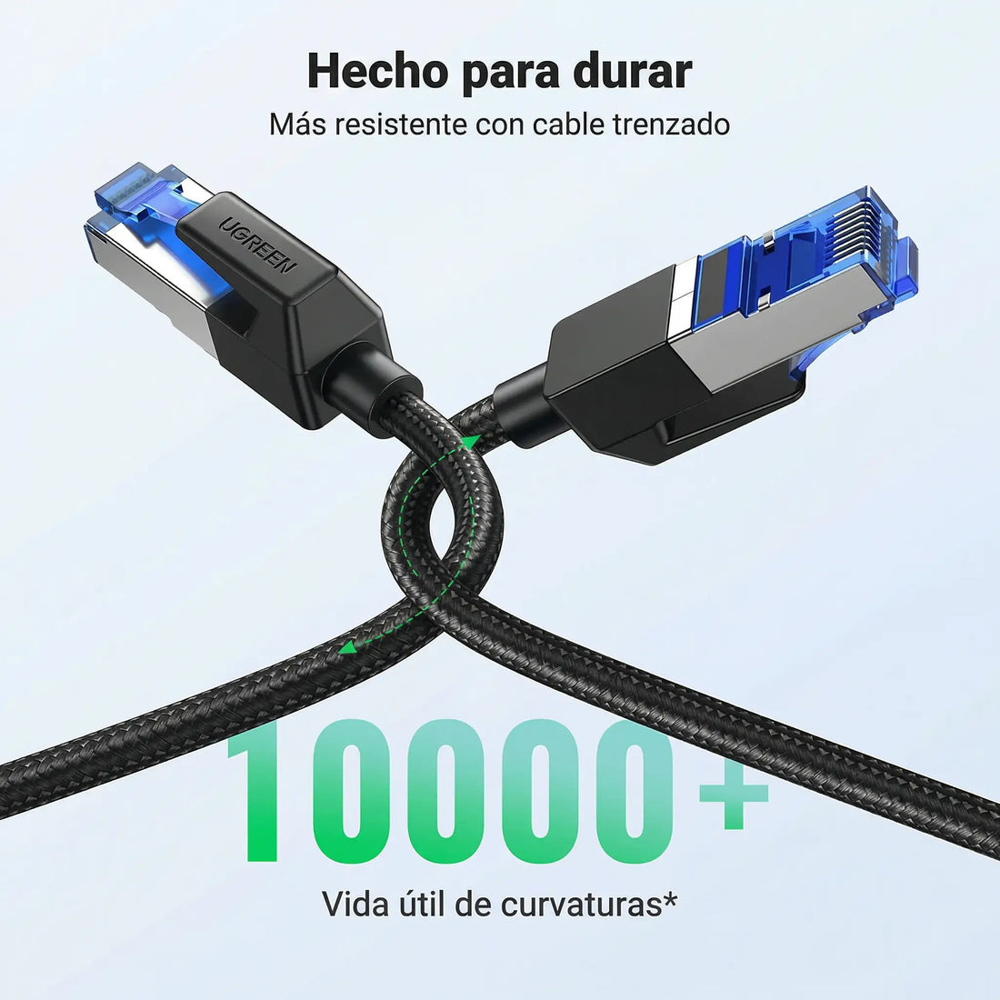 CABLE CAT8 - 10 MTS - ETHERNET TRENZADO - COBRE PURO - NEGRO