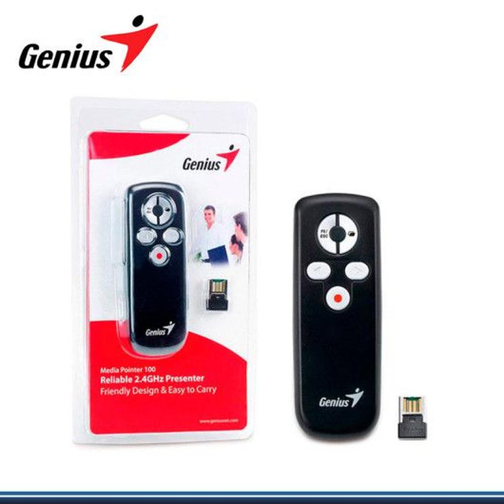 PRESENTADOR GENIUS C/PUNTERO MEDIA POINTER 100 RUN CARD BLACK (PN 31090015100)