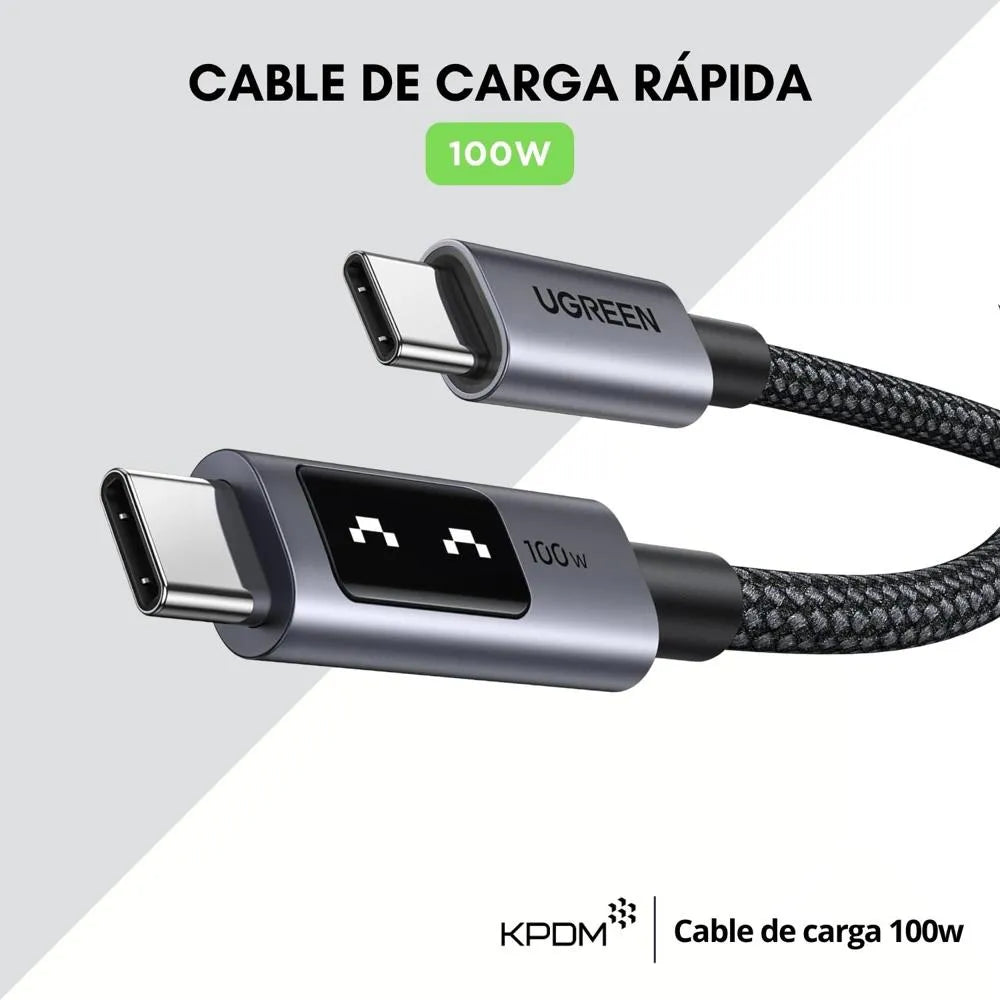 CABLE CARGA RÁPIDA UNO - USB - C A USB - C - PD - 5 A - 2 MTS