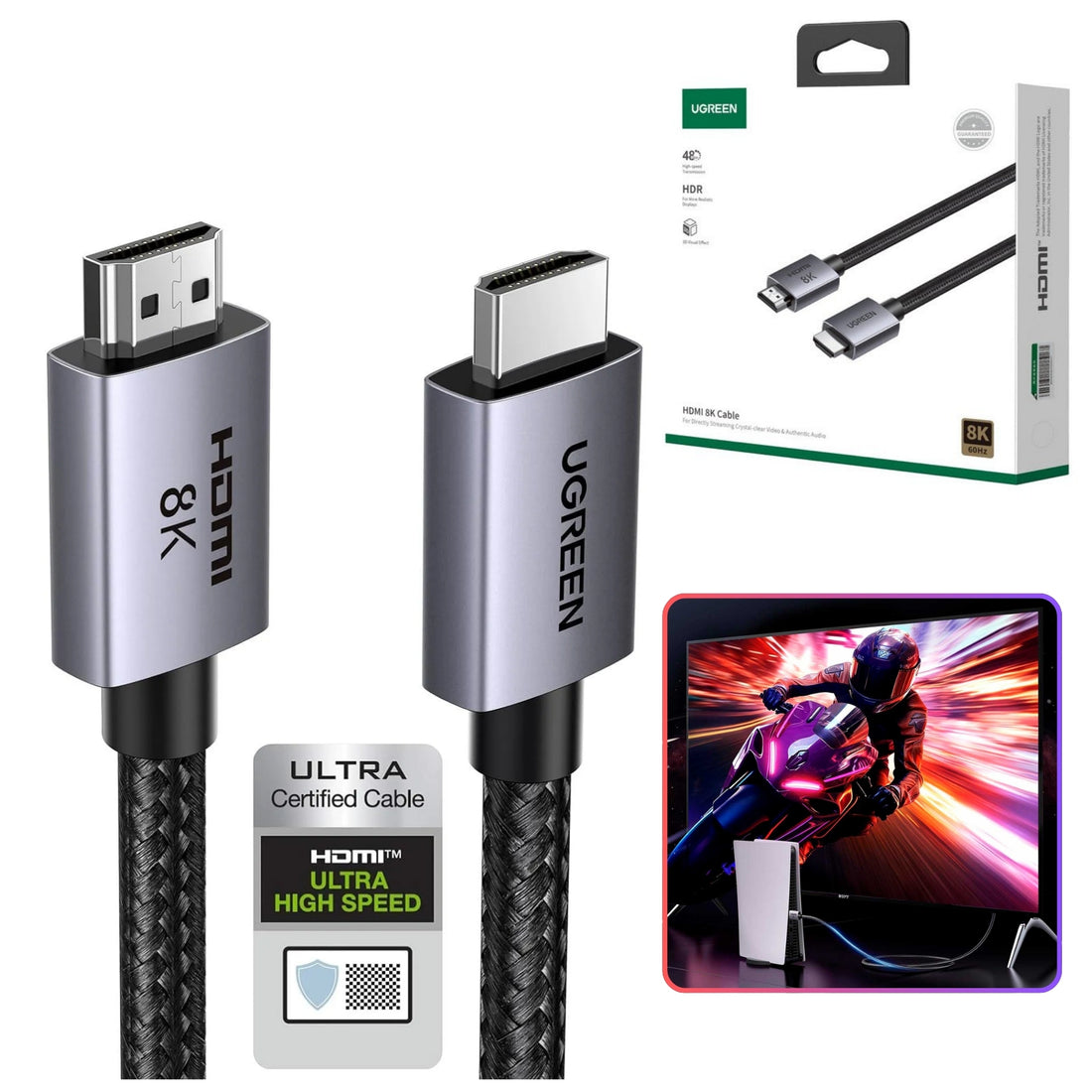 CABLE HDMI 8K MACHO A MACHO - TRENZADO - 10 MTS