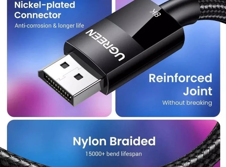 CABLE DISPLAY PORT 1.4 - MACHO A MACHO - 5 MTS - RESOLUCION 8K 60 HZ