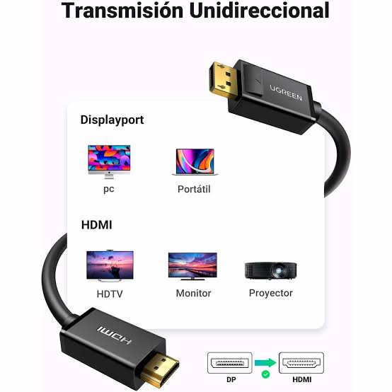 CABLE DP MACHO A HDMI MACHO - 5 MTS - NEGRO