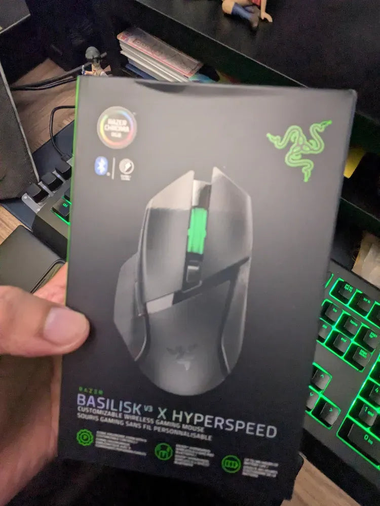 MOUSE RAZER BASILISK V3 X 18K DPI MULTI-DISPOSITIVO 535H WIRELESS / BT SWITCH MECHANICAL CHROMA BLACK (RZ01-04870100-R3U1)