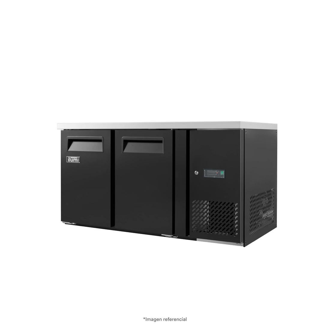 Meson Refrigerada Conservadora Gourmet 2 Puertas Sólidas 280L - Negra Ilumi